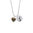 thumbnail image 2 of Delight Jewelry Two-tone Enamel Giraffe Print Heart Silvertone Script Initial Disc - J - Charm Necklace, 20"+3", 2 of 4
