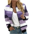 thumbnail image 2 of Ftwytp Zip Up Jacket Women Gym Fleece Sweatshirt Oversized Sports Workout Runing Baseball Coat Long Sleeve Color Blocked Casual Loose Sweater, 2 of 5