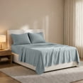 thumbnail image 3 of Lux Decor Collection Queen Bed Sheets Set Brushed Microfiber High GSM, 4 Piece Sheet Set Upto 16 Inches Deep Pocket Bedding Sheets & Pillowcases - Gray, 3 of 10