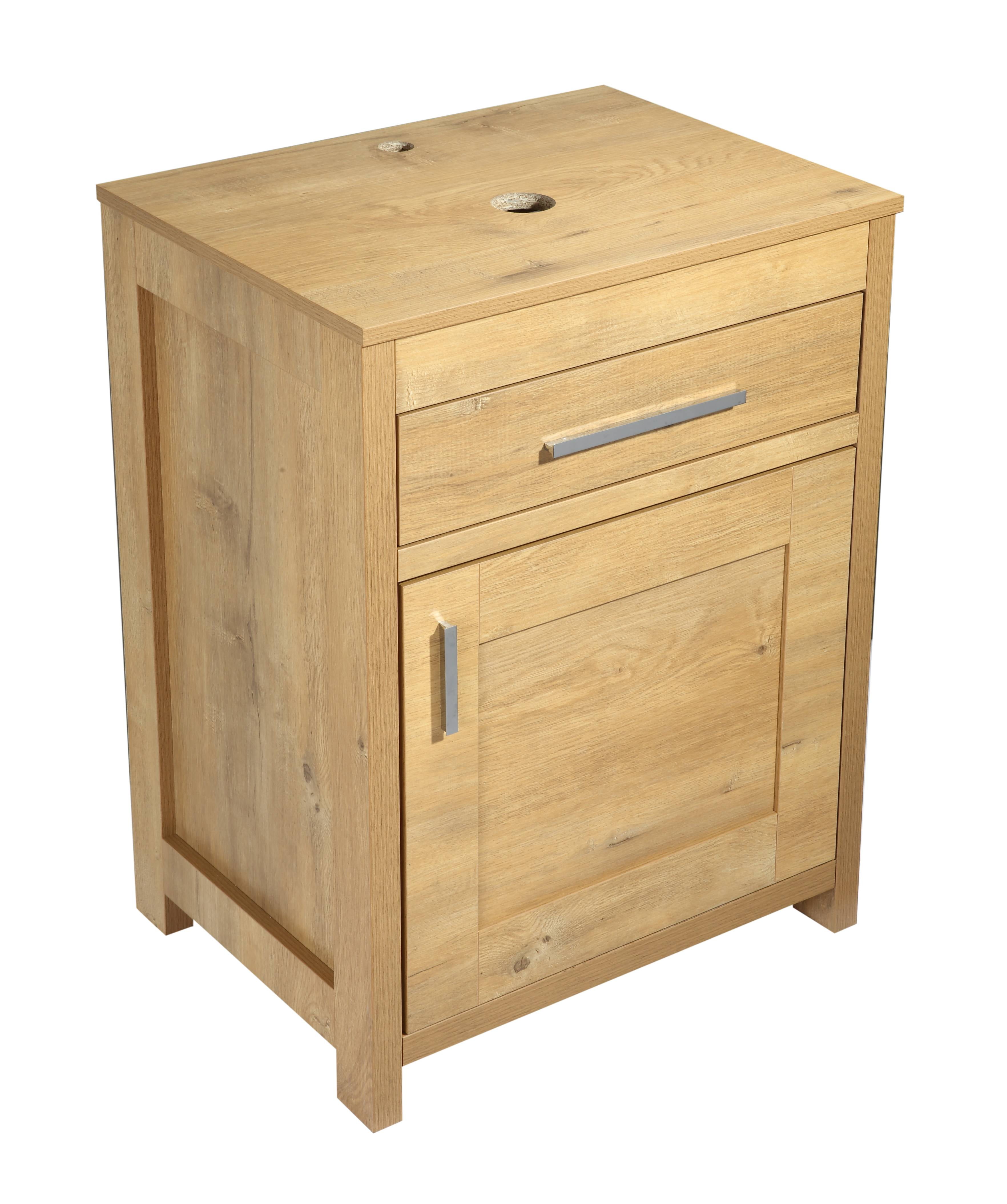 KGAR 24 Inch Bathroom Vanity Modern Pedestal Vanity Under Sink Storage