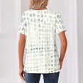 thumbnail image 4 of Women's Casual Shirt Short Sleeve V Neck Geometric Print Travel T-Shirt Pullover Top 3XL, 4 of 5