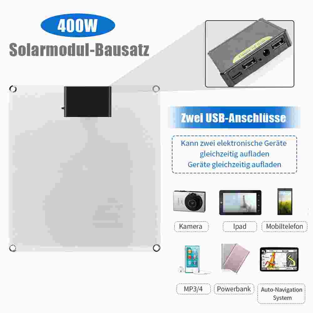400W Controller Solar Panel Kit 5V 100A Portable Outdoor Home Battery Charger