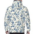 thumbnail image 7 of Wukai Vintage Blue Floral Print Men Hoodies Fleece Sweatshirts Long Sleeve Sweaters Pullover Fall Outfits Winter Clothes-XX-Large, 7 of 7