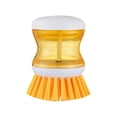 thumbnail image 1 of Maojin Cepillo Para Lavar Platos Con Dispensador De Jabón, Cepillo De Cocina Para Limpiar Platos, Ollas, Sartenes, Fregaderos, 1 Cepillo Dispensador De Jabón, Negro/Transparente/Blanco, 1 of 5