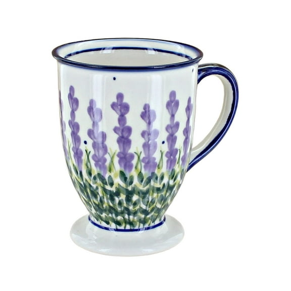 Blue Rose Polish Pottery Lavender Fields Pedestal Mug