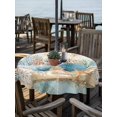 thumbnail image 2 of Outdoor Tablecloth with Umbrella Hole for Patio/Picnic/Party/Camping, Starfish Coastal Blue Waterproof Table Cloth Round Cover Washable, Summer Ocean Coral Conch Vintage (Dia 54"), 2 of 8