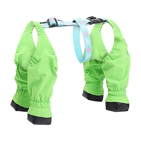 Mzoazpie Dog Shoes Dog Suspender Pet Clothes for Cats Boots Cute Dog Shoes Winter Breathable Dog Boots Pet Clothes with Adjustable Buckle Strap Outdoor Walking Suspender Boots for Dogs(Green)