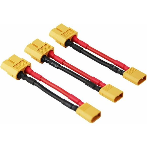 OliYin 3pcs Male XT-30 to Female XT-60 Connector Adapter Turnigy XT30 XT60 FPV 16awg 1.96inch Cable(Pack of 3)