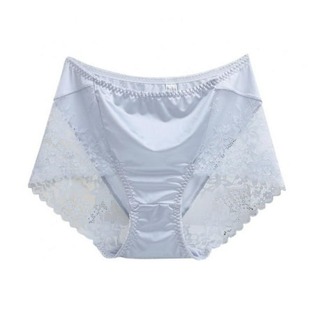 

Xmarks Womens Sexy Lace Underwear Mid Waist Panties Seamless Briefs Blue XL