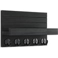thumbnail image 2 of Key Holder for Wall, Decorative Key and Mail Holder with Shelf Has Large Hooks for Bags, Coats, Umbrella – Paulownia Wood Key Hanger with Mounting Hardware (9.8”W x 6.7”H x 4.2”D), 2 of 7