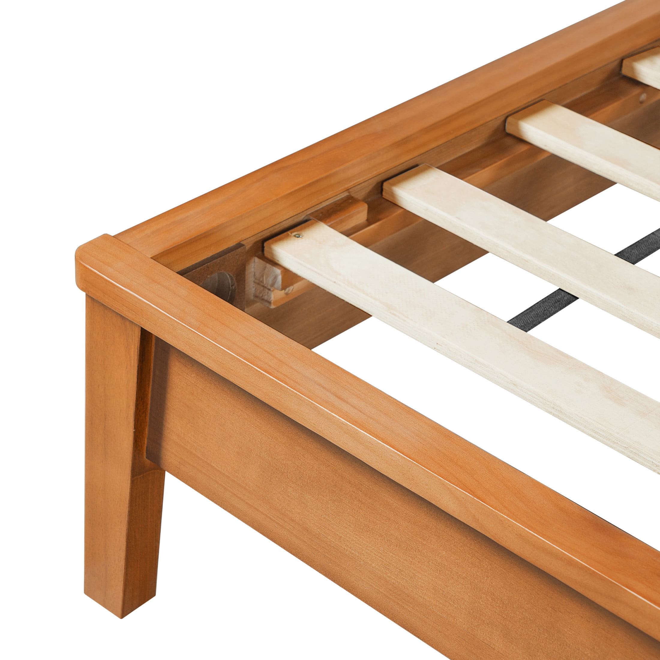 Christopher Knight Home King Wood Platform Bed with Curved Headboard and 2 Nightstands, Light Brown