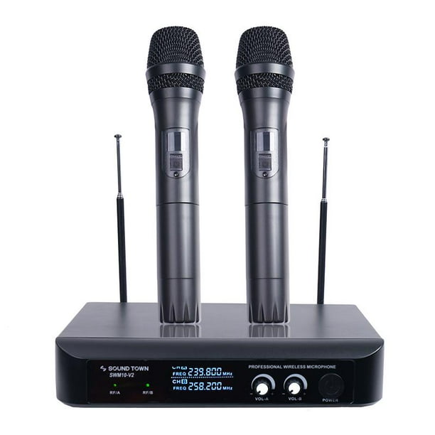 Sound Town Professional DualChannel VHF Handheld Wireless Microphone