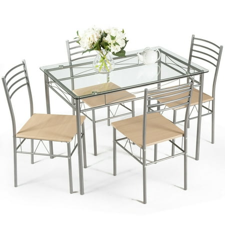 5 Piece Dining Set Table And 4 Chairs Glass Top Kitchen Breakfast Furniture Canada 5 Piece Dining Set Table And 4 Chairs, Glass Top Dining Room Table And Chairs