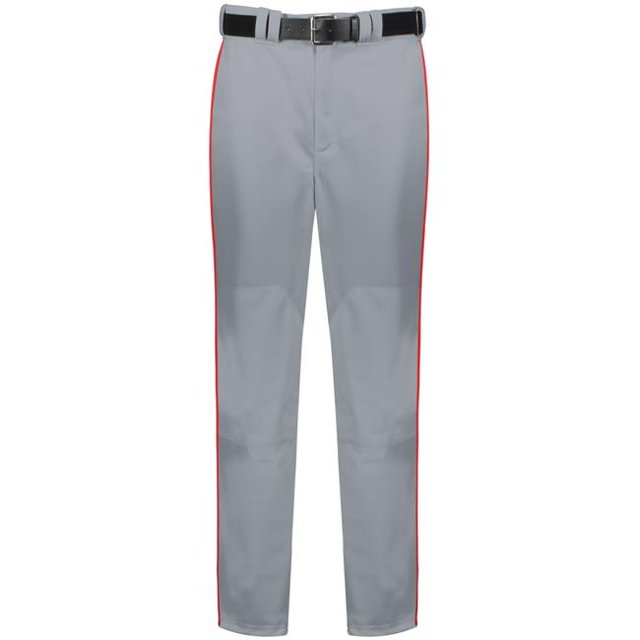 Adult Piped Diamond Series 2.0 Baseball Pant, Baseball Gray & True Red - Extra Large