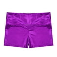 thumbnail image 3 of iEFiEL Girls High Waist Metallic Dance Shorts Gymnastics Workout Activewear Bottoms Purple-A 12, 3 of 5
