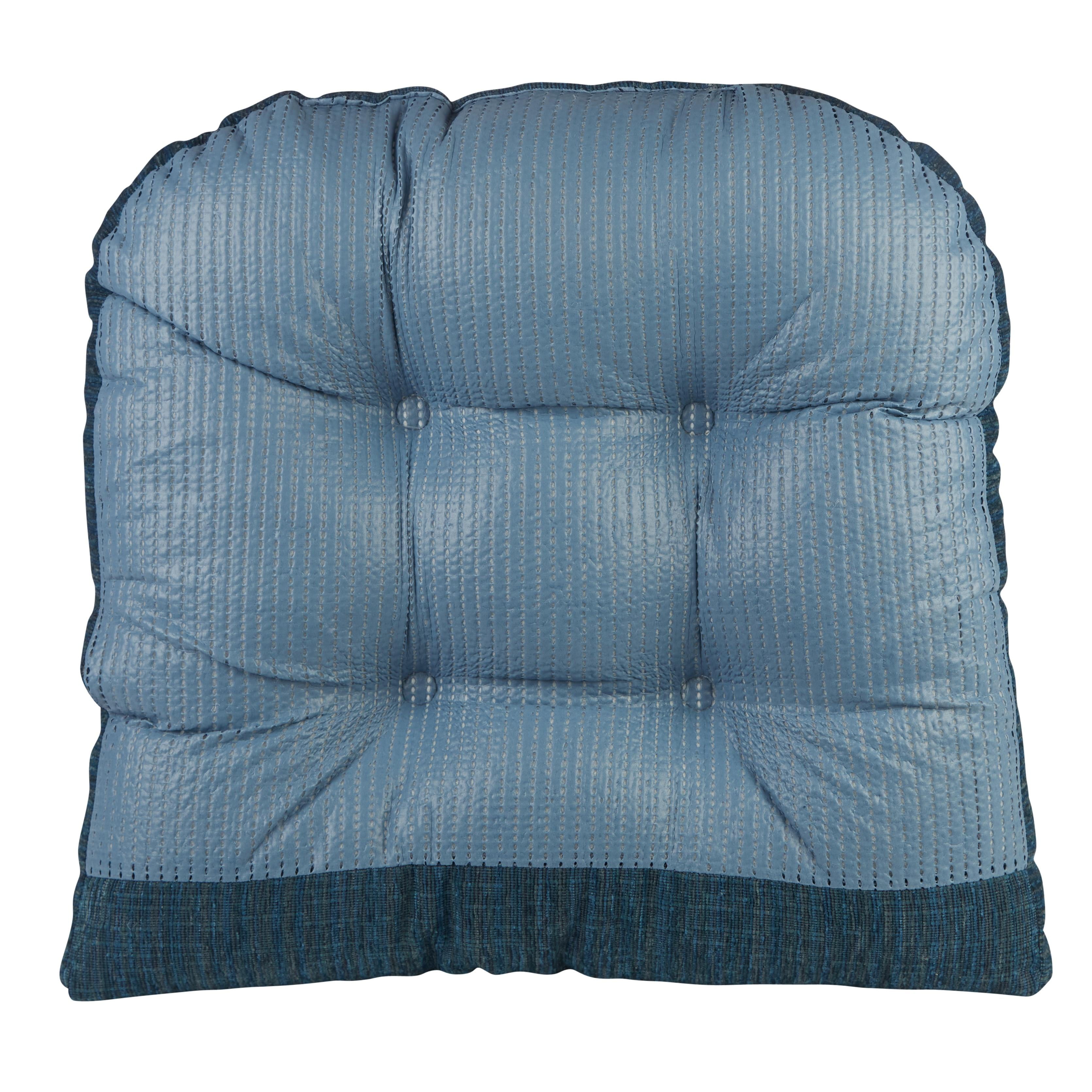 Gripper Non-Slip 17" x 17" Polar Chenille Tufted Universal Chair Cushions, Set of 2