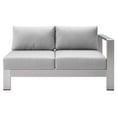 thumbnail image 4 of Modway Shore Sunbrella® Fabric Aluminum Outdoor Patio Right-Arm Loveseat in Silver Gray, 4 of 6