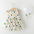 thumbnail image 5 of KDFJPTH Colorful Heart Print Sleeveless Big Bowknot Princess Dresses Toddler Girls Ruched A-Line Summer Party Dress With Hat Size 2-3 Years, 5 of 7