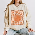 thumbnail image 4 of Pumpkin Checkered Distressed - Women's Lightweight Garment Dyed Sweatshirt, 4 of 9