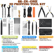 66Pcs 3d Printer Accessories Tool Kit 3d Printing Cleaning Tools Kit Accessories