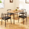 thumbnail image 4 of Costway Rectangular Kitchen Table & 4 Armless Chairs with Upholstered Seat, Spindle Back, 4 of 10