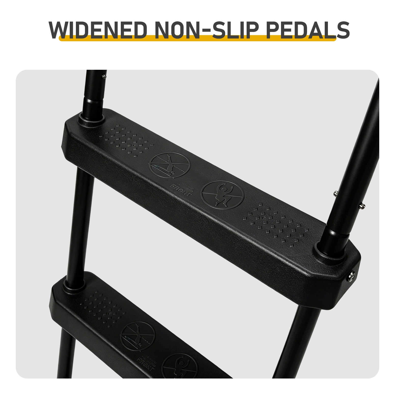 4-Step 52in Iron Pool Ladder (Black Frame + Black Steps)