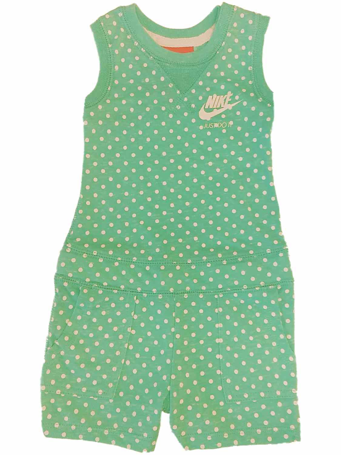 Nike - Nike Infant Girls Green Polka Dot Bodysuit Romper Jumper Baby