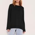 thumbnail image 4 of Lovskoo Sweaters for Women Trendy Casual Wear Long Sleeve Round Neck Sweater Black, 4 of 8
