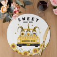 thumbnail image 3 of Gnomes Sunflowers Round 13 Inch Placemats Set of 8, Country Yellow Floral Bees Daisy HeatResistant Non Slip Place Mats for Dining Table, Wipeable Braided Kitchen Table Mats for Housewarming, 3 of 9