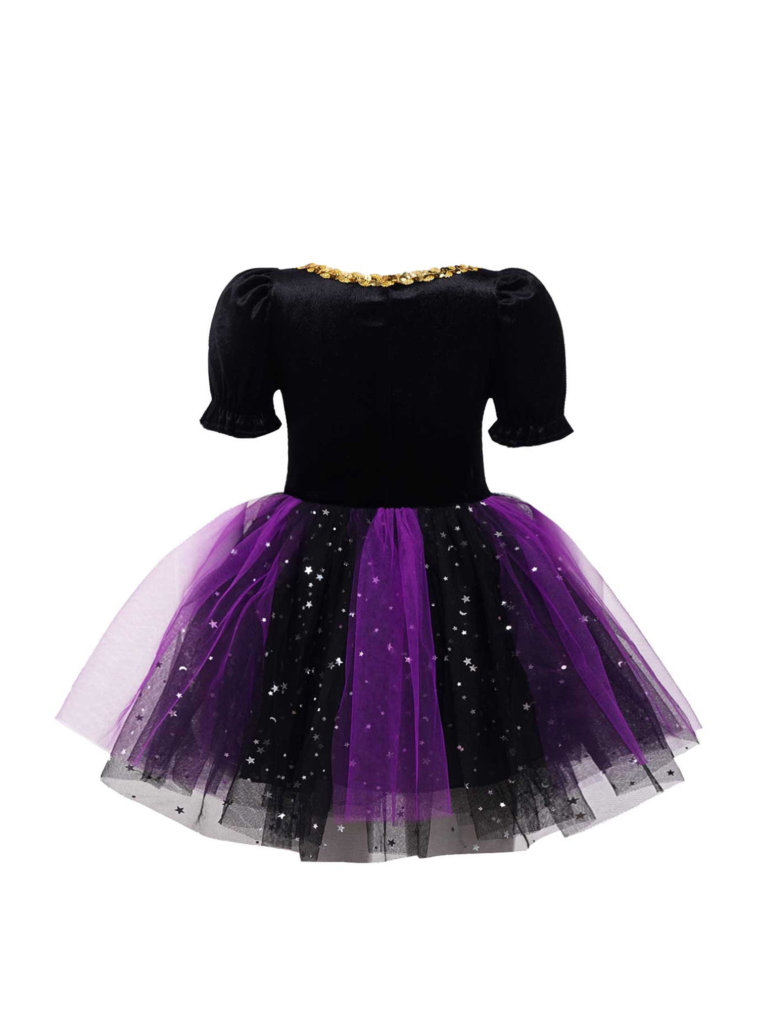 Alvivi Kids Girls Halloween Witch Cosplay Costume Bubble Sleeve