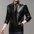 thumbnail image 2 of Chaqueta de cuero para hombre, abrigo informal de otoño e invierno para hombre, ropa de cuero engrosada con forro polar para hombres de mediana edad y mayores, 2 of 6