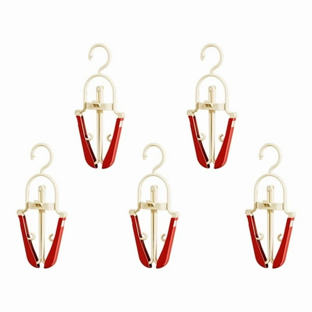 Percha Paquete de 5 perchas plegables de viaje multifuncionales rojas para ropa JASKFLY