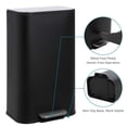 thumbnail image 4 of Takywep Trash Can, Black, 30L, Matte Stainless Steel Rectangular Trash Can, Foot Pedal, Soft Close Lid, Removable Bucket, Silent Garbage Bin, Stylish Kitchen Bathroom Office, Fingerprint Resistant, 4 of 7