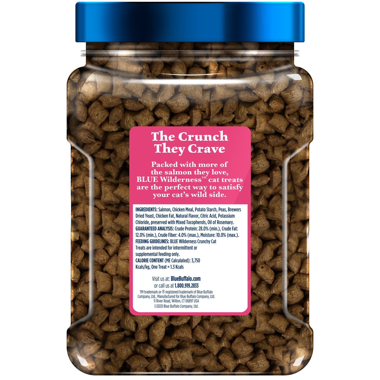 Blue Buffalo Wilderness Grain Free Healthy Snacks Crunchy Cat Treats Tasty Salmon Flavor 12 oz. Tub Walmart