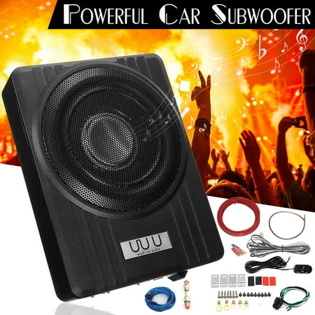 10 Inch 12V 600W Black Ultra-Thin Under Seat Car Active Subwoofer Bass