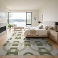 thumbnail image 3 of ODIKA 9'x12' Olive Green Modern Geometric Arch Pattern Washable Area Rug Contemporary Abstract Minimalist Scandinavian for Great Room, Indoor Concept, Large Living Low Pile, Flatwoven, 3 of 7