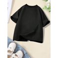 thumbnail image 3 of Letters & Cute Fluffy Cat Graphic Print Tee, Girls Comfy & Trendy & Loose T-shirt For Spring & Summer, Girls Clothes For Outdoors, 3 of 7