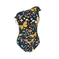 thumbnail image 5 of Wukai Flowers Butterfly Chic One Shoulder Swimwear with Ruffle Design and Tummy Control Skirt: Fashionable, Supportive, Comfortable for Beach-XX-Large, 5 of 7