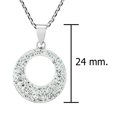 thumbnail image 3 of Shimmering Open Circle Clear Cubic Zirconia Sterling Silver Pendant Necklace, 3 of 6