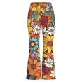 thumbnail image 3 of LPKRT Girls Stretch Yoga Pants High Waist Floral Print Flared Leggings Casual Workout Fashion Trousers Orange 3-4 Years, 3 of 5