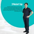thumbnail image 3 of ACTIVE UNIFORMS Men Scrub Set Medical Scrub Top and Pants (Black, X-Small), 3 of 6