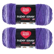 Red Heart Super Saver Ombre Yarn-Violet, Multipack Of 2