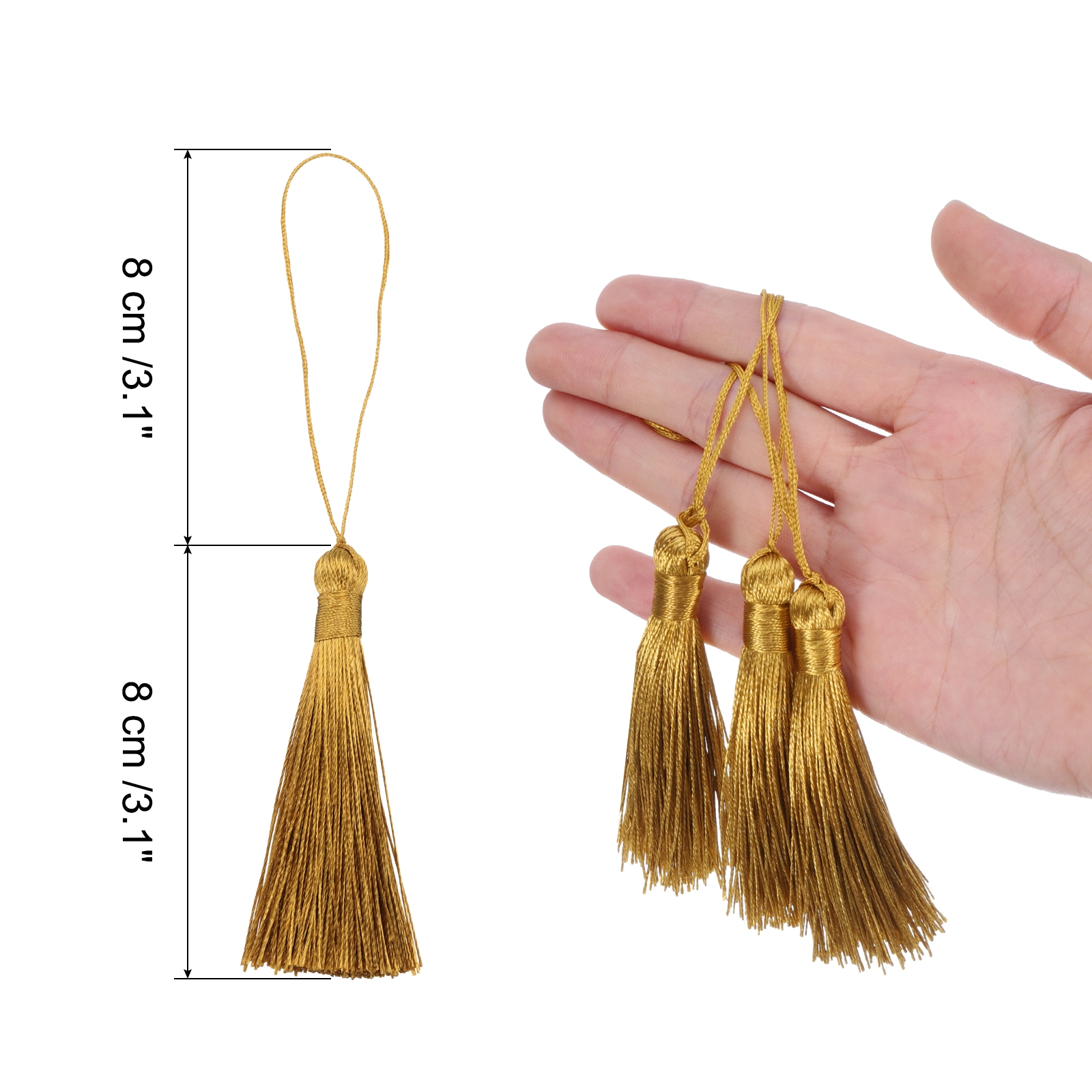 Unique Bargains Mini Bookmark Tassels Handmade Floss Craft for Jewelry Making Yellow