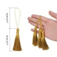 thumbnail image 2 of Uxcell 45Pcs Mini Silky Bookmark Tassels, Handmade Soft Floss Craft Tassels with Cord Loop, Oro, 2 of 6