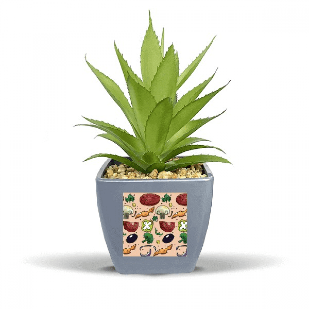 Pizza Tomato Foods Peppers Onion Fake Pineapple Flower Pot Vase Mini Decor
