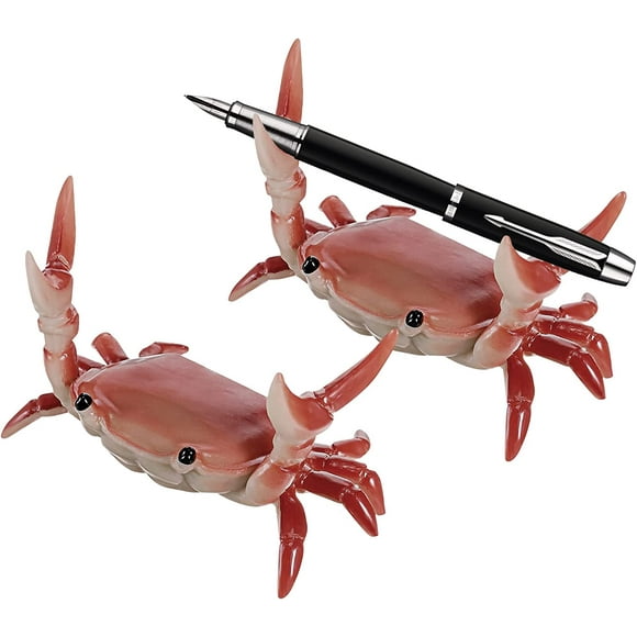 Veeki (2Pack)Funny Crab Pen Holder Weightlifting Crab Desk Pen Stand for Pen Storage Office Desk Display Decorations LH-A819