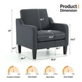 thumbnail image 4 of Ktaxon Accent Chair with Thick Cushion, Mid-Century Modern Single Sofa Linen Fabric Armchair for Living Room, Bedroom Dark Gray, 4 of 8