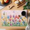thumbnail image 2 of Easter Tulip Placemats Set of 12, Colorful Flower Spring Butterfly Plant Pink Placemats for Dining Table, Place Mats for Kitchen Tabletop, Waterproof Wipeable Dining Table Mats Set, 2 of 9