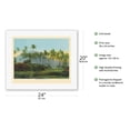 thumbnail image 2 of Coconut (Cocoanut) Palms - Hawaii - Vintage Hawaiian Color Postcard c.1910s - Fine Art Rolled Canvas Print (Unframed) 16in x 20in, 2 of 4