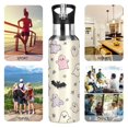 thumbnail image 5 of 1000ml Vacuum Insulated Sports Water Bottle with Foldable Straw Stainless Steel Portable Thermos Cup Cute Pastel Ghosts Pattern, 5 of 7
